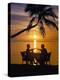 Couple Having Dinner at the Beach, Toasting Glasses, Maldives, Indian Ocean, Asia-Sakis Papadopoulos-Premier Image Canvas