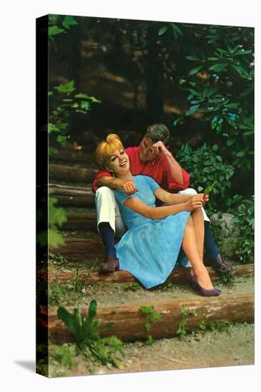 Couple in love sitting in a park, 1960s-Italian Photographer-Premier Image Canvas