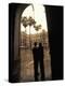 Couple in Plaza Real Gothic Square, Barcelona, Spain-Michele Westmorland-Premier Image Canvas