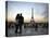 Couple Look Towards the Eiffel Tower, Paris, France, Europe-Andrew Mcconnell-Premier Image Canvas