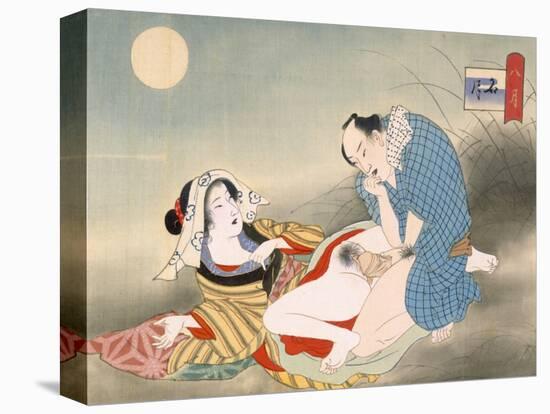 Couple Making Love in the Moonlight-Japanese School-Premier Image Canvas