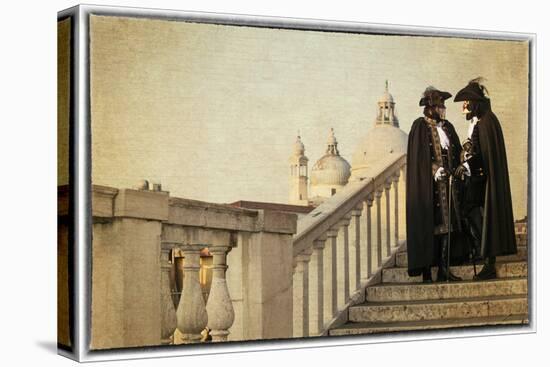 Couple on Bridge During Carnival, Venice, Italy-Darrell Gulin-Premier Image Canvas