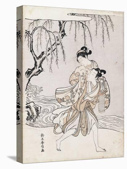 Couple on the Banks of the River-Suzuki Harunobu-Premier Image Canvas