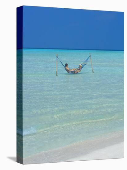 Couple Relaxing in Hammock, Maldives, Indian Ocean, Asia-Sakis Papadopoulos-Premier Image Canvas