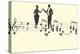 Couple Toasting on Musical Staff-null-Stretched Canvas