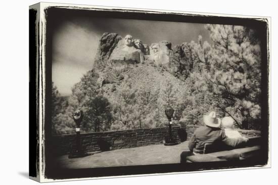 Couple viewing Mt Rushmore, South Dakota, USA-Theo Westenberger-Stretched Canvas