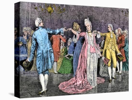 Couples Dancing the Minuet in an 18th-Century Ballroom-null-Premier Image Canvas