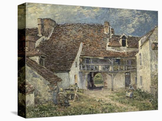 Cour de ferme à Saint Mammès (Seine et Marne)-Alfred Sisley-Premier Image Canvas