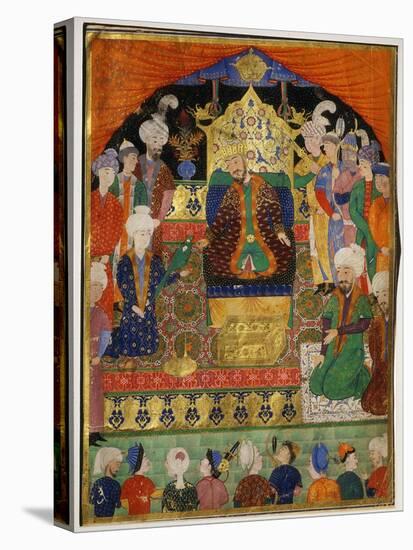 Court Scene from Shahnama, 14th century Iran Timurid Period-null-Premier Image Canvas