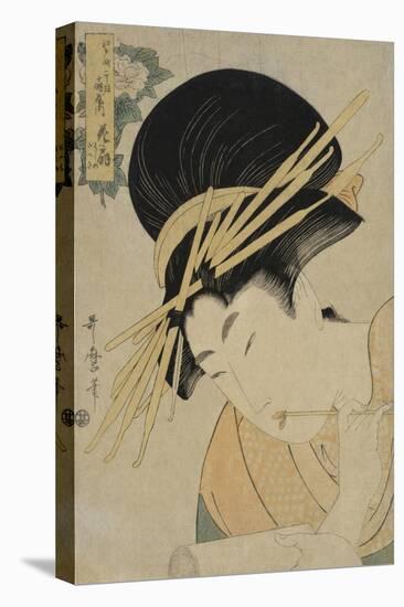 Courtesan Hanaogi of the Ogiya House, 1801-Kitagawa Utamaro-Premier Image Canvas