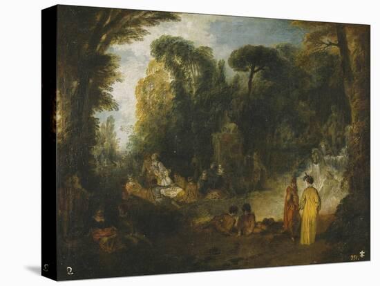 Courtly Gathering in a Park, 1712-1713-Jean Antoine Watteau-Premier Image Canvas