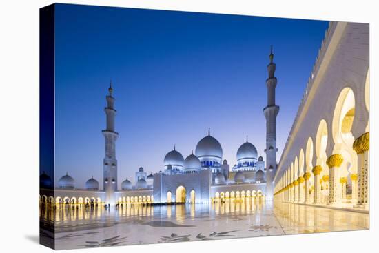Courtyard and White Marble Exterior of Sheikh Zayed Grand Mosque, United Arab Emirates, Abu Dhabi-Nick Ledger-Premier Image Canvas