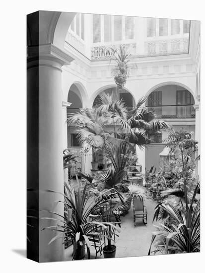 Courtyard, Hotel Florida, Havana, Cuba-null-Stretched Canvas