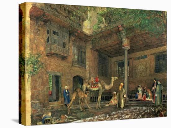 Courtyard of the Painter's House, Cairo, C.1851 (W/C & Gouache on Paper)-John Frederick Lewis-Premier Image Canvas
