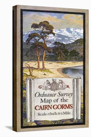 Cover Design of an Ordnance Survey Map of the Cairngorms-Ellis Martin-Stretched Canvas