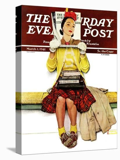 "Cover Girl" Saturday Evening Post Cover, March 1,1941-Norman Rockwell-Premier Image Canvas