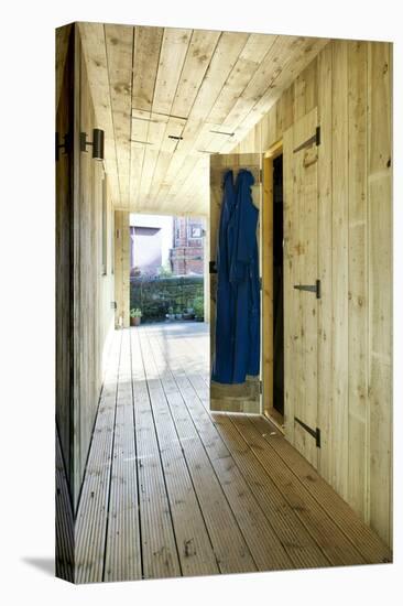 Covered Decked Walkway of Timber Bungalow-Nigel Rigden-Stretched Canvas