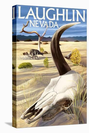 Cow Skull - Laughlin, Nevada-Lantern Press-Stretched Canvas