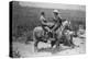 Cowboy and Businessman Playing Checkers on Horseback-null-Stretched Canvas