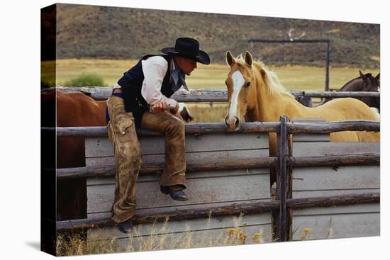 Cowboy and Horses-Darrell Gulin-Premier Image Canvas