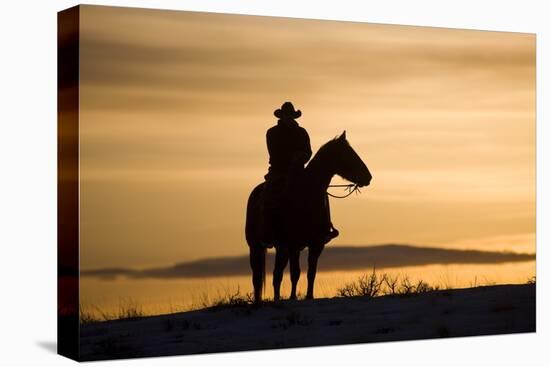 Cowboy at Sunset-Darrell Gulin-Premier Image Canvas