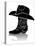 Cowboy Boot And Western Hat.Black Graphic Image On White-GeraKTV-Stretched Canvas