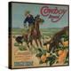 Cowboy Brand - Tustin, California - Citrus Crate Label-Lantern Press-Stretched Canvas