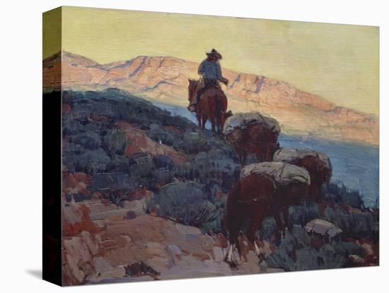 Cowboy on the Trail-Edgar Payne-Stretched Canvas
