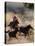 Cowboy Roping Horses-John Luke-Premier Image Canvas
