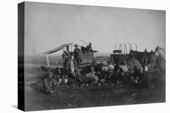 Cowboys At The Chuck Wagon-null-Stretched Canvas