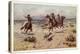 Cowboys chasing a prairie wolf-Charles Marion Russell-Premier Image Canvas