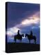 Cowboys in Silouette with Sunset-Terry Eggers-Premier Image Canvas