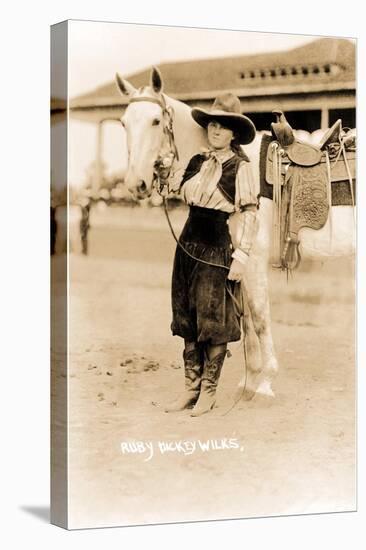 Cowgirl with Horse-null-Stretched Canvas