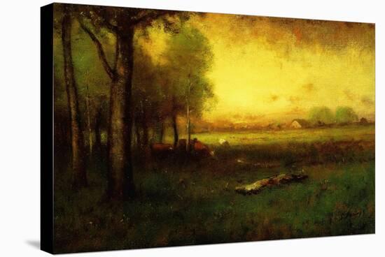 Cows Grazing at Sunset-George Snr. Inness-Premier Image Canvas