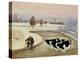 Cows in a Winter River-Margaret Loxton-Premier Image Canvas