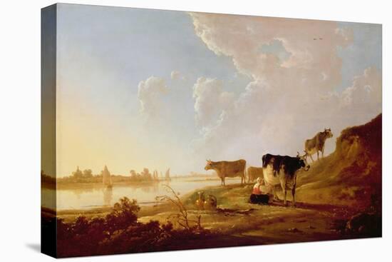 Cows Near a River-Aelbert Cuyp-Premier Image Canvas