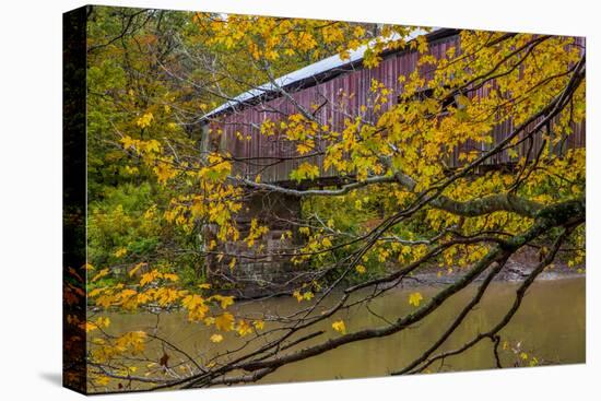 Cox Ford Covered Bridge over Sugar Creek in Parke County, Indiana-Chuck Haney-Premier Image Canvas