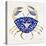 Crab in Navy and Gold-Cat Coquillette-Premier Image Canvas