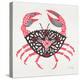 Crab in Pink and Grey-Cat Coquillette-Premier Image Canvas