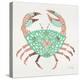 Crab in Rose Gold and Mint-Cat Coquillette-Premier Image Canvas