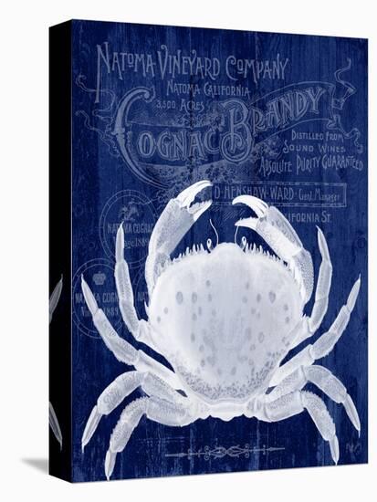 Crab Prohibition Crab On Blue-Fab Funky-Stretched Canvas