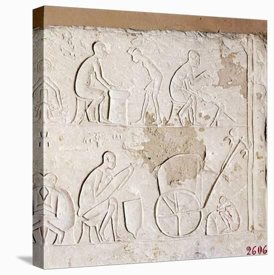 Craftsmen at Work, Blacksmiths, Carriage-Maker and one asleep, c1372BC-1354BC-Unknown-Premier Image Canvas