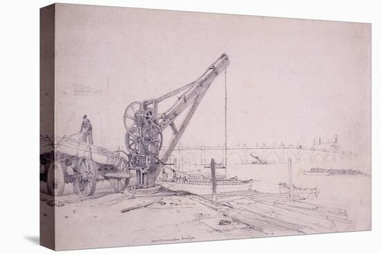 Crane at Westminster Bridge, London, C1830-Edward William Cooke-Premier Image Canvas