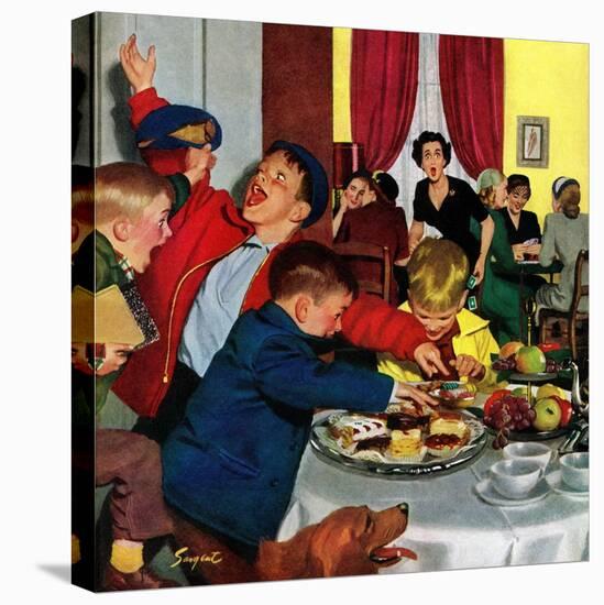 "Crashing Mom's Card Party", December 20, 1952-Richard Sargent-Premier Image Canvas