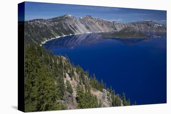 Crater Lake Showing Wizard Island (Volcanic Cone)-null-Premier Image Canvas