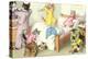 Crazy Cats Bedtime-null-Stretched Canvas