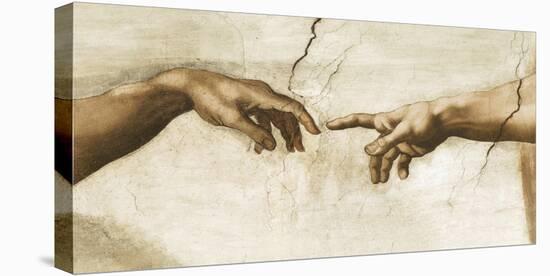 Creation of Adam, 1512 - Detail-Michelangelo-Stretched Canvas