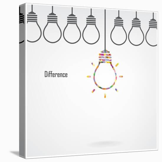 Creative Light Bulb Idea and Difference Concept-Big ideas-Stretched Canvas