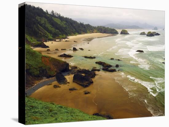 Crescent Beach from Ecola State Park, Oregon, USA-Michel Hersen-Premier Image Canvas