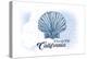 Crescent City, California - Scallop Shell - Blue - Coastal Icon-Lantern Press-Stretched Canvas